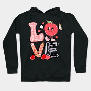 Teacher Love Groovy Back To School Teach Love Hoodie